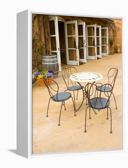 Patio Table at Viansa Winery, Sonoma Valley, California, USA-Julie Eggers-Framed Premier Image Canvas