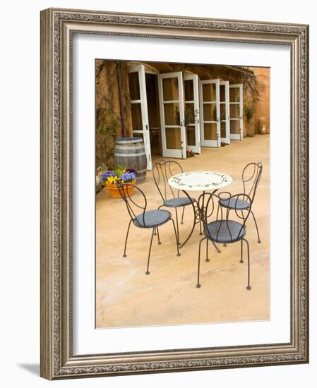 Patio Table at Viansa Winery, Sonoma Valley, California, USA-Julie Eggers-Framed Photographic Print