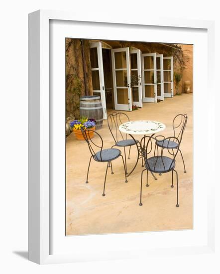 Patio Table at Viansa Winery, Sonoma Valley, California, USA-Julie Eggers-Framed Photographic Print