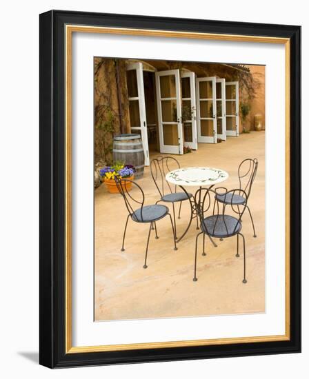 Patio Table at Viansa Winery, Sonoma Valley, California, USA-Julie Eggers-Framed Photographic Print