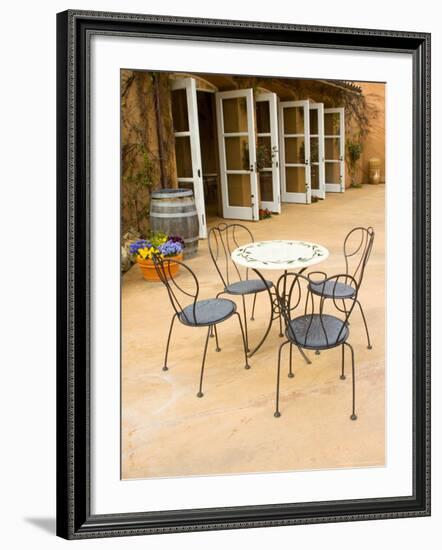 Patio Table at Viansa Winery, Sonoma Valley, California, USA-Julie Eggers-Framed Photographic Print