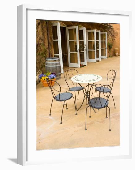 Patio Table at Viansa Winery, Sonoma Valley, California, USA-Julie Eggers-Framed Photographic Print