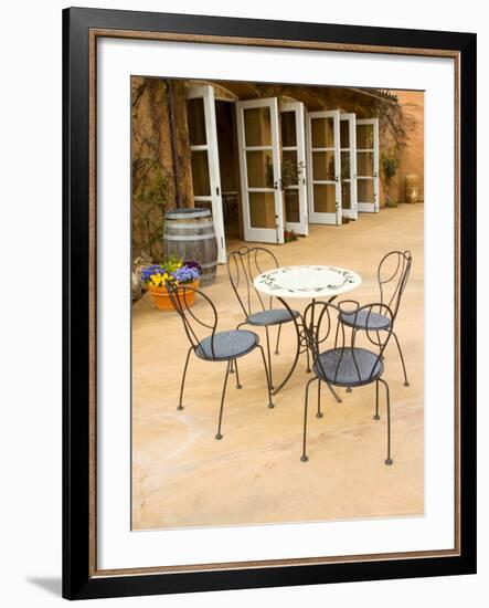 Patio Table at Viansa Winery, Sonoma Valley, California, USA-Julie Eggers-Framed Photographic Print