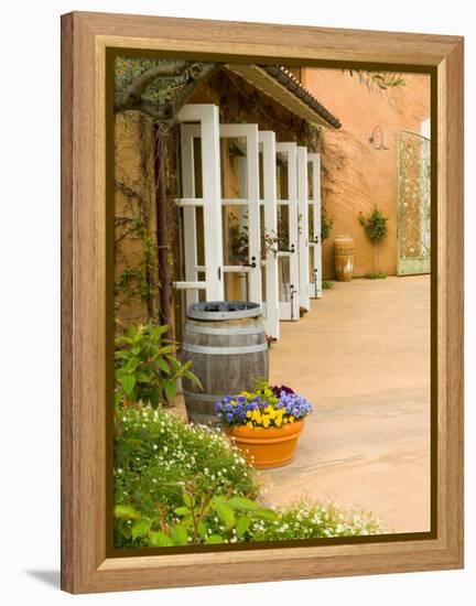 Patio Table at Viansa Winery, Sonoma Valley, California, USA-Julie Eggers-Framed Premier Image Canvas