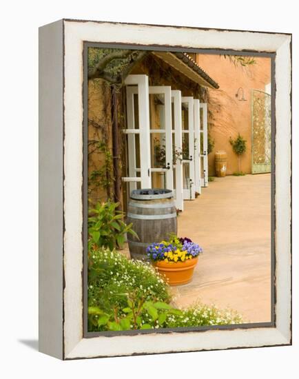 Patio Table at Viansa Winery, Sonoma Valley, California, USA-Julie Eggers-Framed Premier Image Canvas