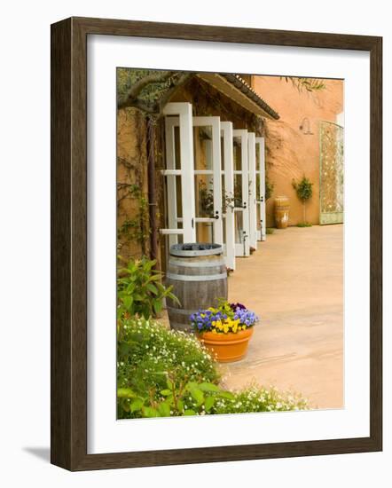 Patio Table at Viansa Winery, Sonoma Valley, California, USA-Julie Eggers-Framed Photographic Print