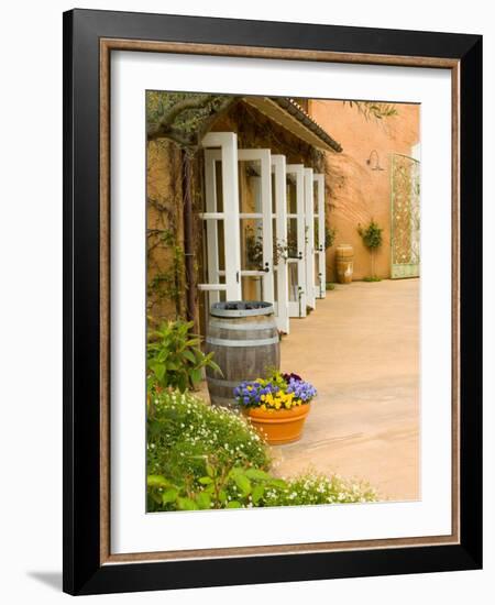 Patio Table at Viansa Winery, Sonoma Valley, California, USA-Julie Eggers-Framed Photographic Print