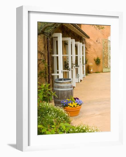 Patio Table at Viansa Winery, Sonoma Valley, California, USA-Julie Eggers-Framed Photographic Print