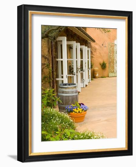 Patio Table at Viansa Winery, Sonoma Valley, California, USA-Julie Eggers-Framed Photographic Print