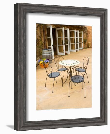 Patio Table at Viansa Winery, Sonoma Valley, California, USA-Julie Eggers-Framed Photographic Print