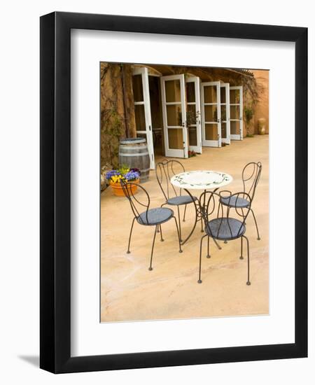 Patio Table at Viansa Winery, Sonoma Valley, California, USA-Julie Eggers-Framed Photographic Print