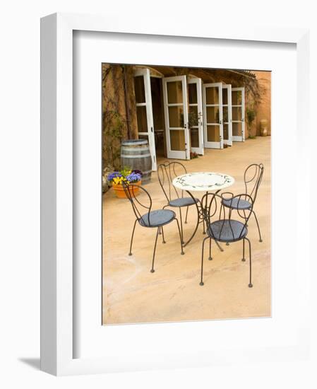 Patio Table at Viansa Winery, Sonoma Valley, California, USA-Julie Eggers-Framed Photographic Print