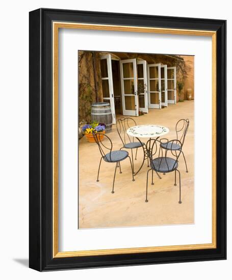 Patio Table at Viansa Winery, Sonoma Valley, California, USA-Julie Eggers-Framed Photographic Print