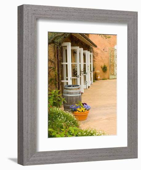 Patio Table at Viansa Winery, Sonoma Valley, California, USA-Julie Eggers-Framed Photographic Print