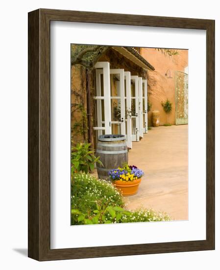 Patio Table at Viansa Winery, Sonoma Valley, California, USA-Julie Eggers-Framed Photographic Print