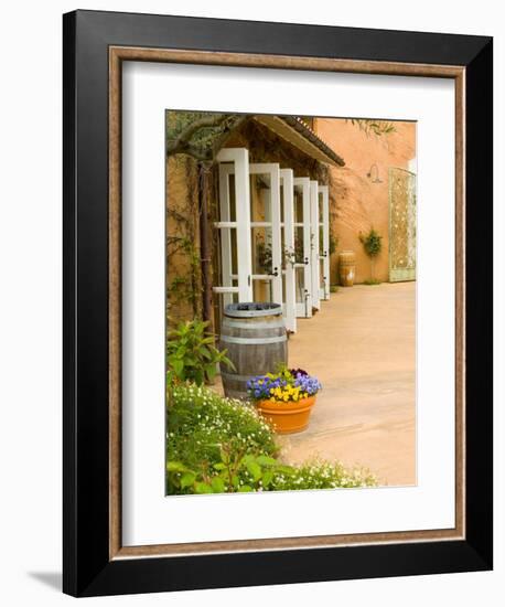 Patio Table at Viansa Winery, Sonoma Valley, California, USA-Julie Eggers-Framed Photographic Print