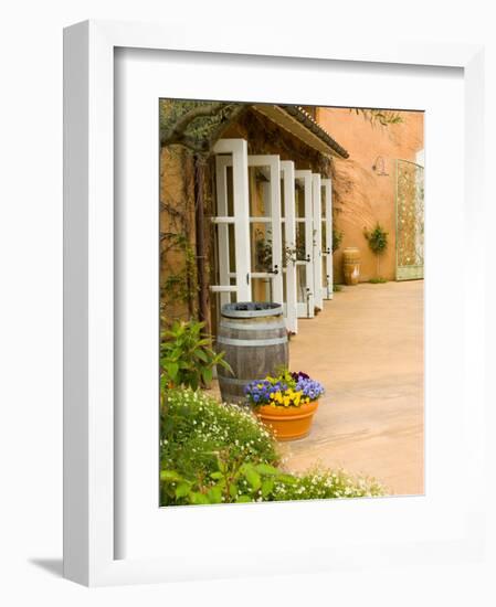 Patio Table at Viansa Winery, Sonoma Valley, California, USA-Julie Eggers-Framed Photographic Print