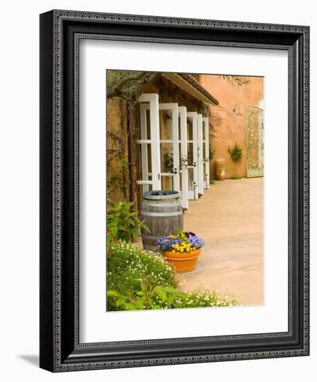 Patio Table at Viansa Winery, Sonoma Valley, California, USA-Julie Eggers-Framed Photographic Print
