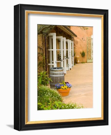 Patio Table at Viansa Winery, Sonoma Valley, California, USA-Julie Eggers-Framed Photographic Print