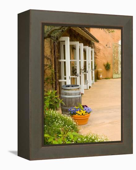 Patio Table at Viansa Winery, Sonoma Valley, California, USA-Julie Eggers-Framed Premier Image Canvas