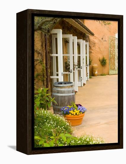 Patio Table at Viansa Winery, Sonoma Valley, California, USA-Julie Eggers-Framed Premier Image Canvas