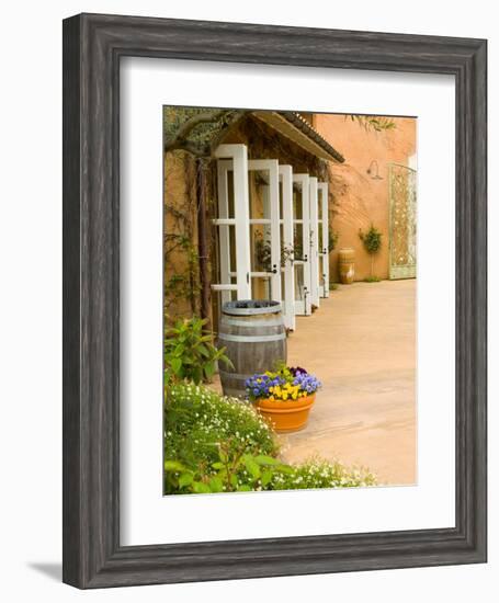 Patio Table at Viansa Winery, Sonoma Valley, California, USA-Julie Eggers-Framed Premium Photographic Print