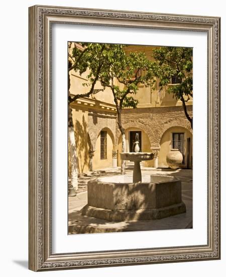Patio With Fountain at Divino Salvador Church, Seville, Andalusia, Spain, Europe-Guy Thouvenin-Framed Photographic Print