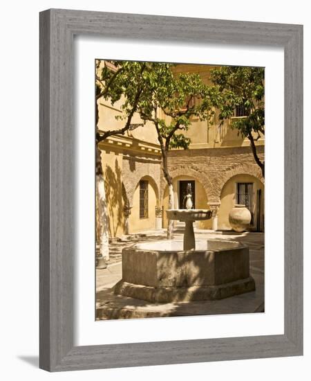 Patio With Fountain at Divino Salvador Church, Seville, Andalusia, Spain, Europe-Guy Thouvenin-Framed Photographic Print