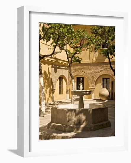 Patio With Fountain at Divino Salvador Church, Seville, Andalusia, Spain, Europe-Guy Thouvenin-Framed Photographic Print
