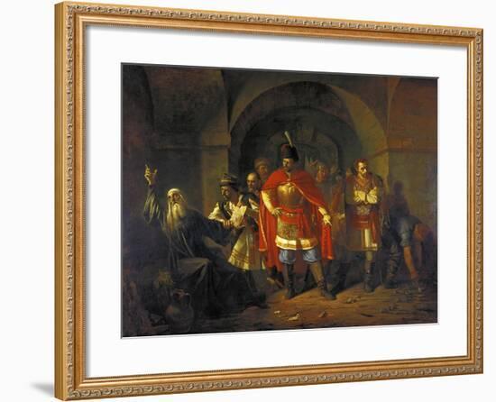 Patriarch Hermogenes Refusing to Bless the Poles, 1860-Pavel Petrovich Chistyakov-Framed Giclee Print