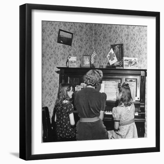 Patricia Colleen Altree Playing the Piano with Her Two Sisters-J^ R^ Eyerman-Framed Photographic Print