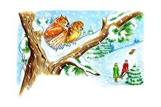 December Owls - Jack & Jill-Patricia Lynn-Giclee Print