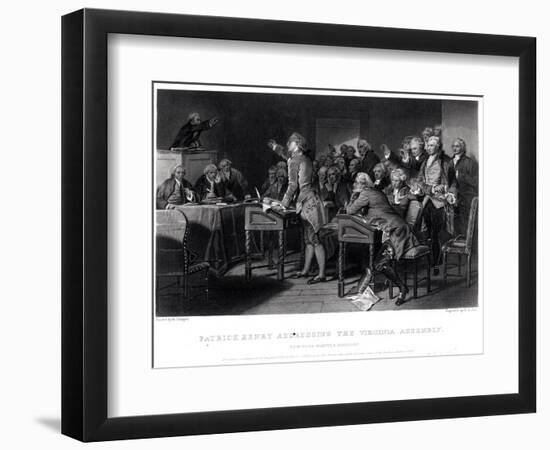 Patrick Henry (1736-1799) Addressing the Virginia Assembly, March 1775 Engraved by Henry Bryan Hall-Alonzo Chappel-Framed Giclee Print