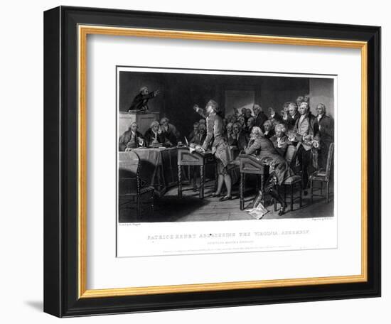 Patrick Henry (1736-1799) Addressing the Virginia Assembly, March 1775 Engraved by Henry Bryan Hall-Alonzo Chappel-Framed Giclee Print