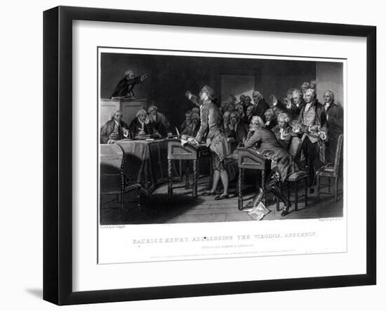 Patrick Henry (1736-1799) Addressing the Virginia Assembly, March 1775 Engraved by Henry Bryan Hall-Alonzo Chappel-Framed Giclee Print