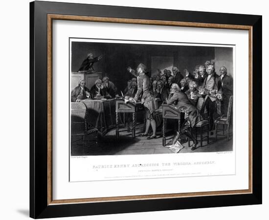 Patrick Henry (1736-1799) Addressing the Virginia Assembly, March 1775 Engraved by Henry Bryan Hall-Alonzo Chappel-Framed Giclee Print