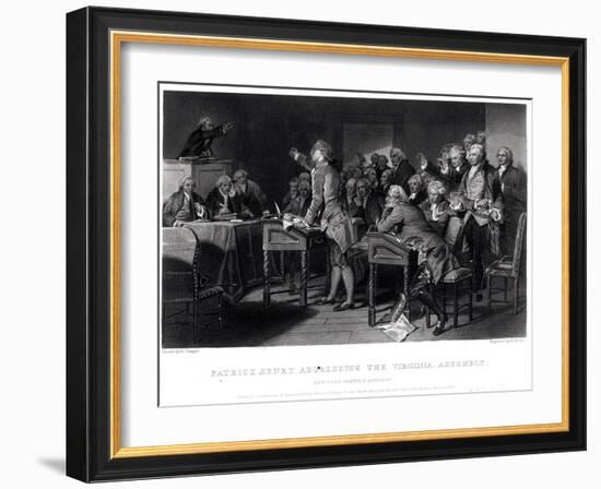 Patrick Henry (1736-1799) Addressing the Virginia Assembly, March 1775 Engraved by Henry Bryan Hall-Alonzo Chappel-Framed Giclee Print