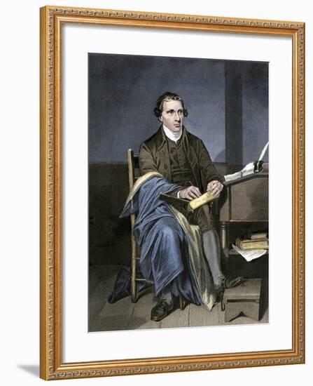 Patrick Henry Writing-null-Framed Giclee Print