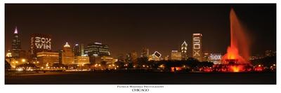 Chicago at night-Patrick  J. Warneka-Framed Photographic Print