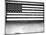 Patriotic American Flag Garage Door, Albuquerque, New Mexico, Black and White-Kevin Lange-Mounted Photographic Print