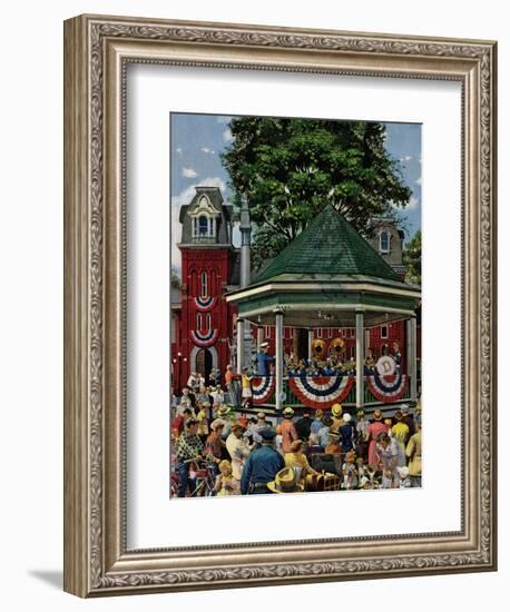 "Patriotic Band Concert", July 7, 1951-Stevan Dohanos-Framed Giclee Print