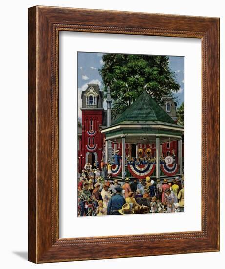 "Patriotic Band Concert", July 7, 1951-Stevan Dohanos-Framed Giclee Print