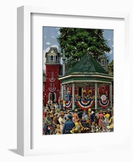 "Patriotic Band Concert", July 7, 1951-Stevan Dohanos-Framed Giclee Print