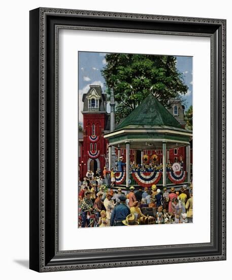 "Patriotic Band Concert", July 7, 1951-Stevan Dohanos-Framed Giclee Print