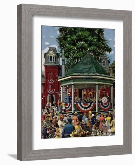 "Patriotic Band Concert", July 7, 1951-Stevan Dohanos-Framed Giclee Print