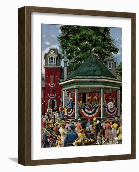 "Patriotic Band Concert", July 7, 1951-Stevan Dohanos-Framed Giclee Print