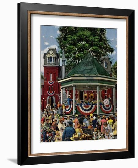 "Patriotic Band Concert", July 7, 1951-Stevan Dohanos-Framed Giclee Print