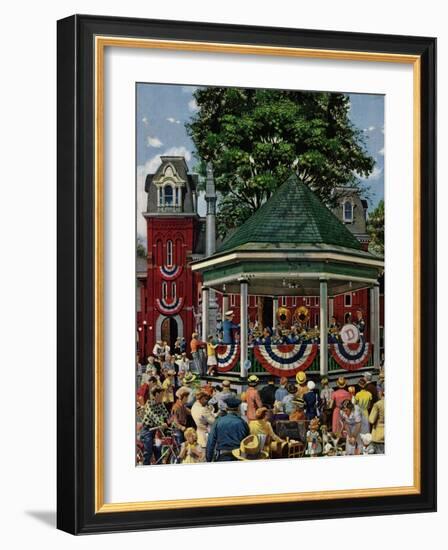 "Patriotic Band Concert", July 7, 1951-Stevan Dohanos-Framed Giclee Print