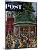 "Patriotic Band Concert" Saturday Evening Post Cover, July 7, 1951-Stevan Dohanos-Mounted Giclee Print