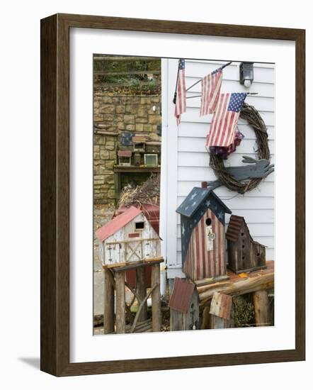 Patriotic Birdhouses, USA-Walter Bibikow-Framed Photographic Print